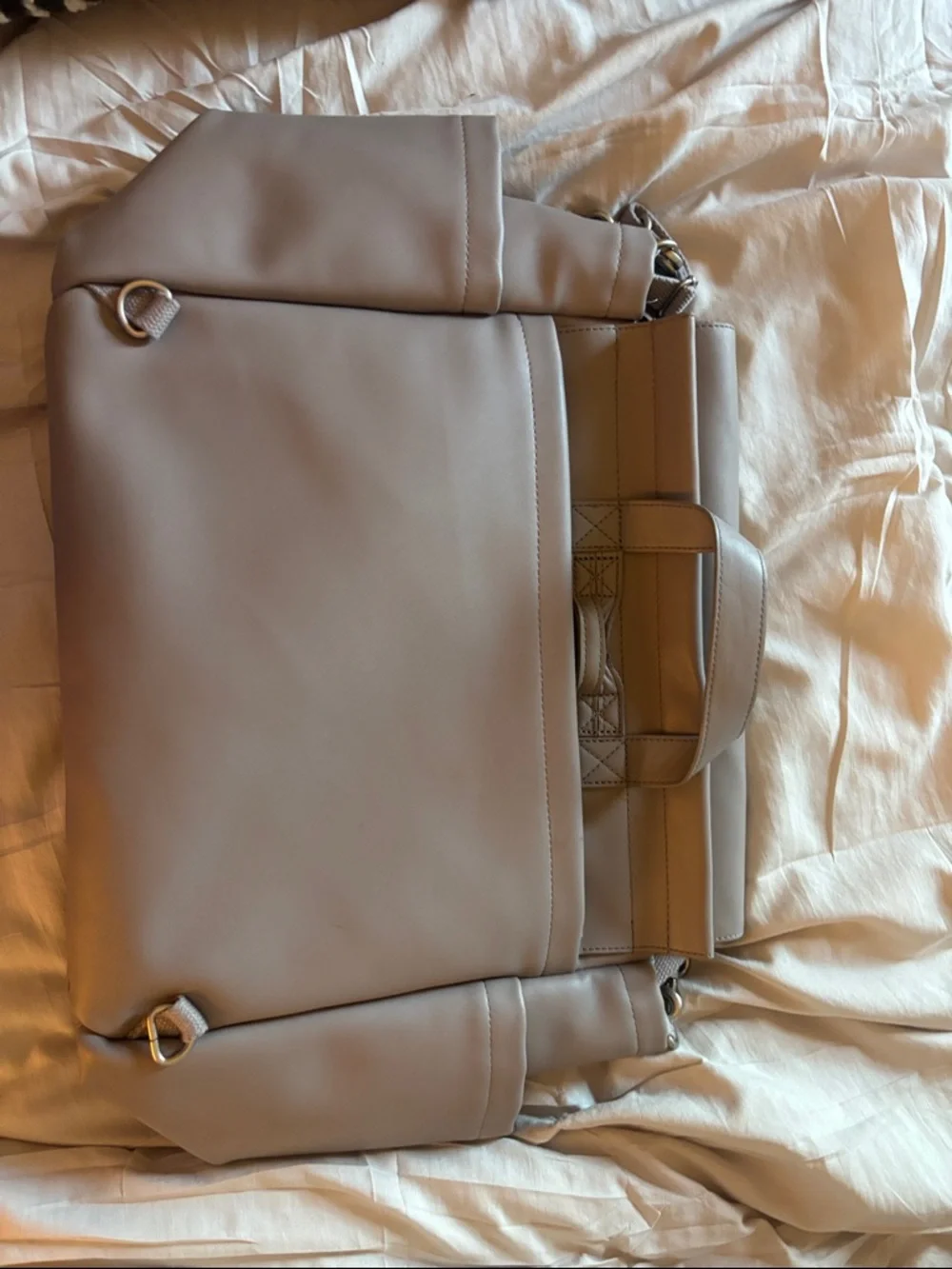 Skip Hop Taupe Convertible Shoulder Bag with Tassel